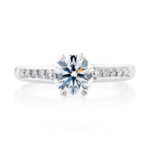 Brilliant Cut Solitaire & Diamond Band Ring