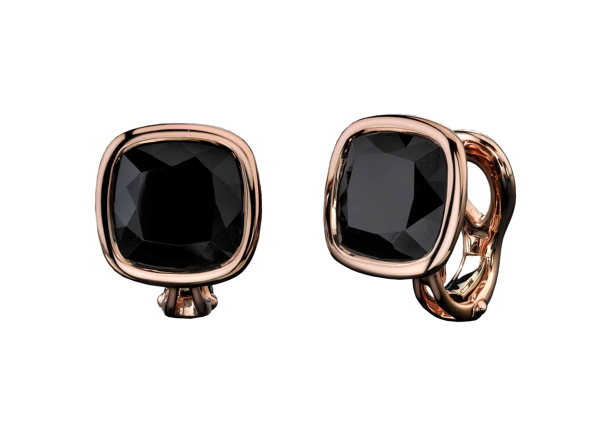Rose gold black earrings deals