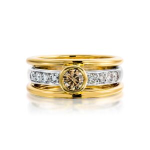 Contemporary Bezel Set Diamond Ring