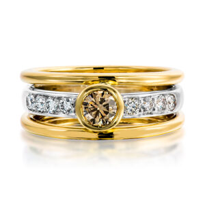 Contemporary Bezel Set Diamond Ring