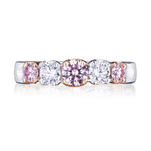 Eternity Style 5 Across Pink and White Diamond Ring