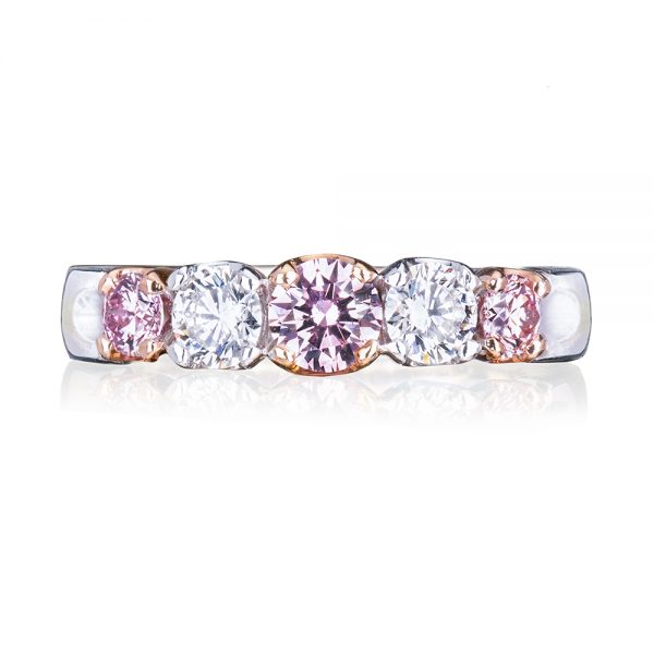 Eternity Style 5 Across Pink and White Diamond Ring