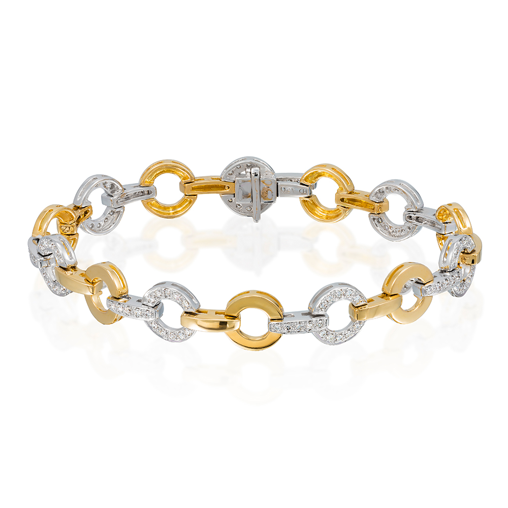 200365 18k Yellow and White Gold Bracelet with Diamonds