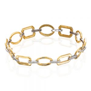 White & yellow gold modern bracelet