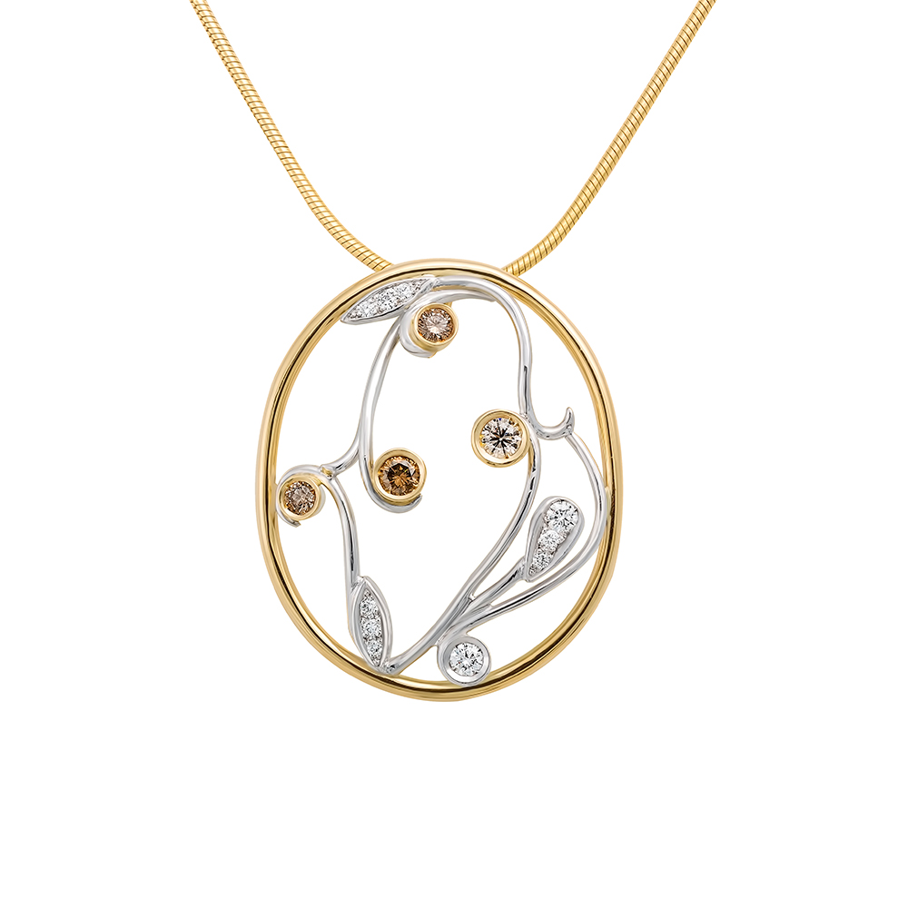 Champagne diamond pendant clearance