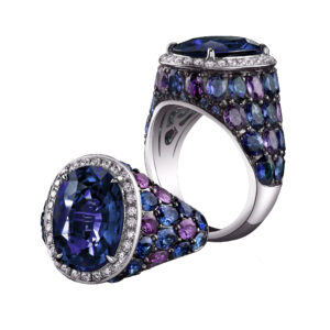 Robert Procop 3.36ct Blue Sapphire Celebration Ring