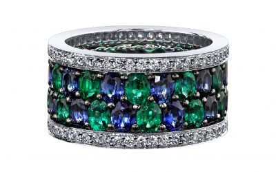 Robert Procop – Emerald, Sapphire & Diamond Eternity Ring