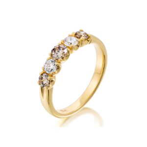 Champagne & White Diamond 5 Across Band