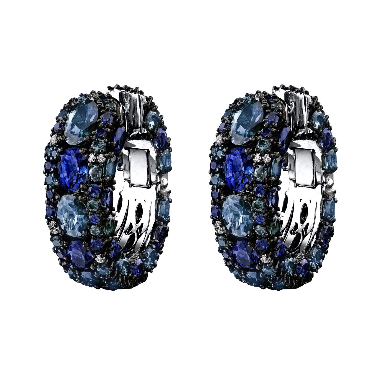American Glamour Clutch EarringsPlatinum and 18k White Gold Pink Sapphire 'Masterpiece' Ring