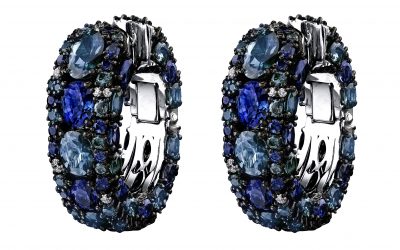 Robert Procop – Clutch Style Sapphire & Diamond Earrings
