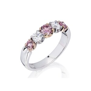5 Across Pink & White Diamond Eternity Ring