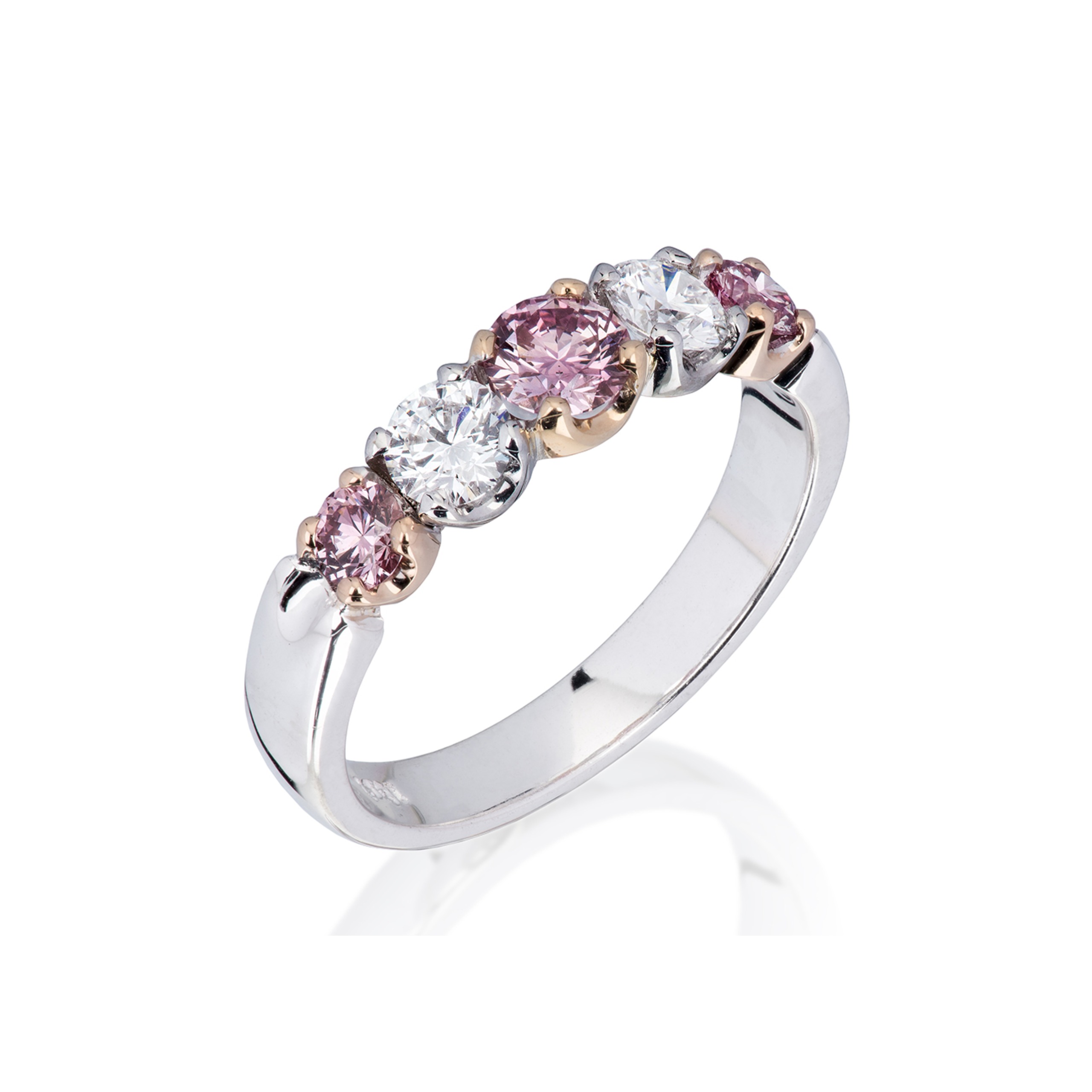 5 Across Pink & White Diamond Eternity Ring