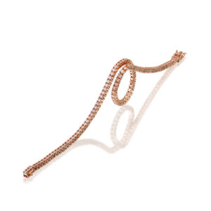 Rose Gold bracelet with pink diamonds