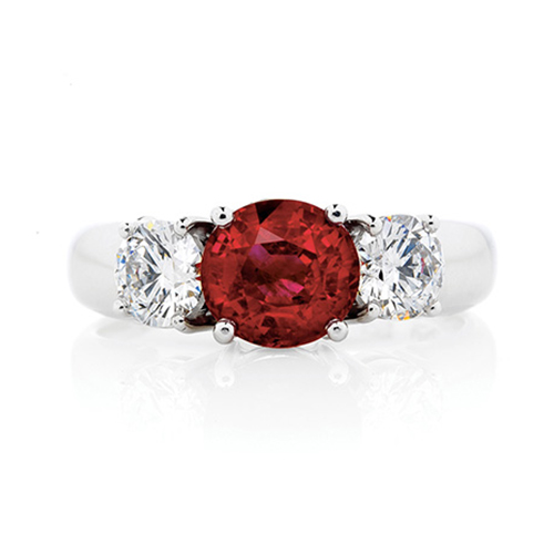 Claw Set Ruby and Diamond Ring