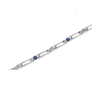 Sapphire & Diamond Open Link Bracelet