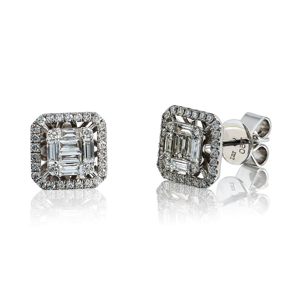 Cluster Earrings with Diamonds - Holloway Diamonds