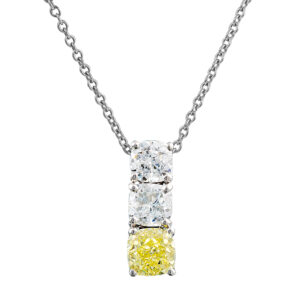 Fluide Pendant with Yellow and white Diamonds