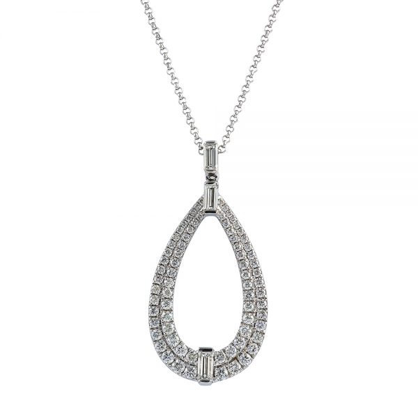 Pave Drop Style Diamond Pendant - Holloway Diamonds