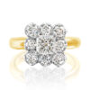 Princess Cut Diamond Cluster Ring side view