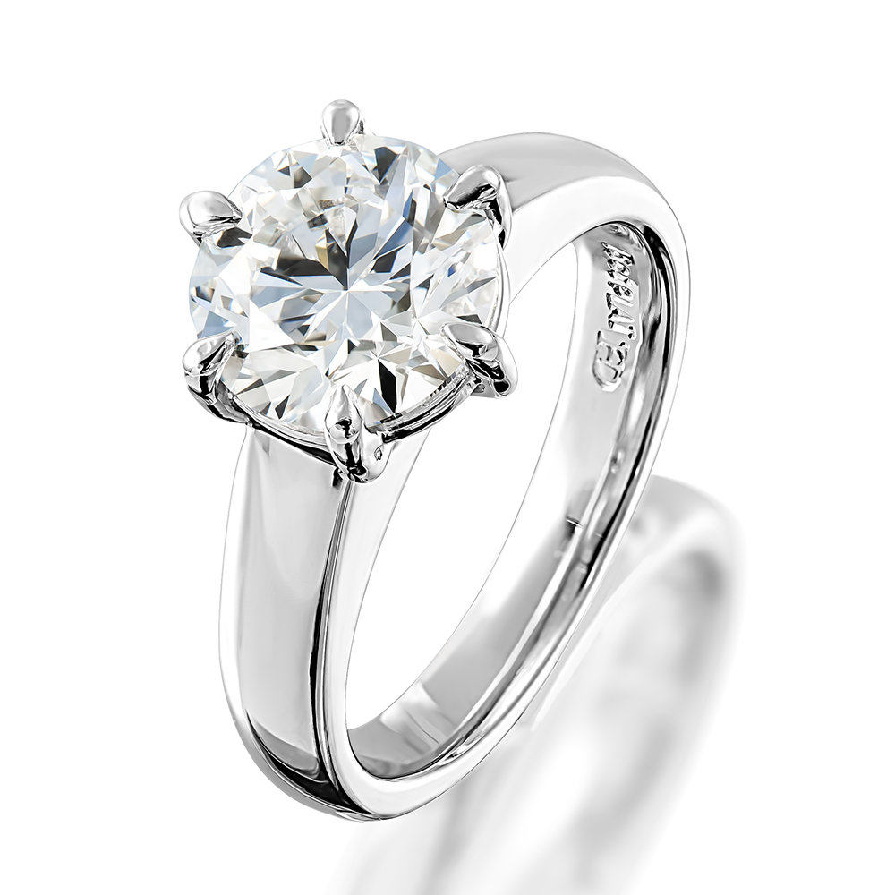 platinum solitaire diamond rings