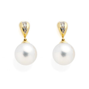 South Sea Pearl Diamond Earrings