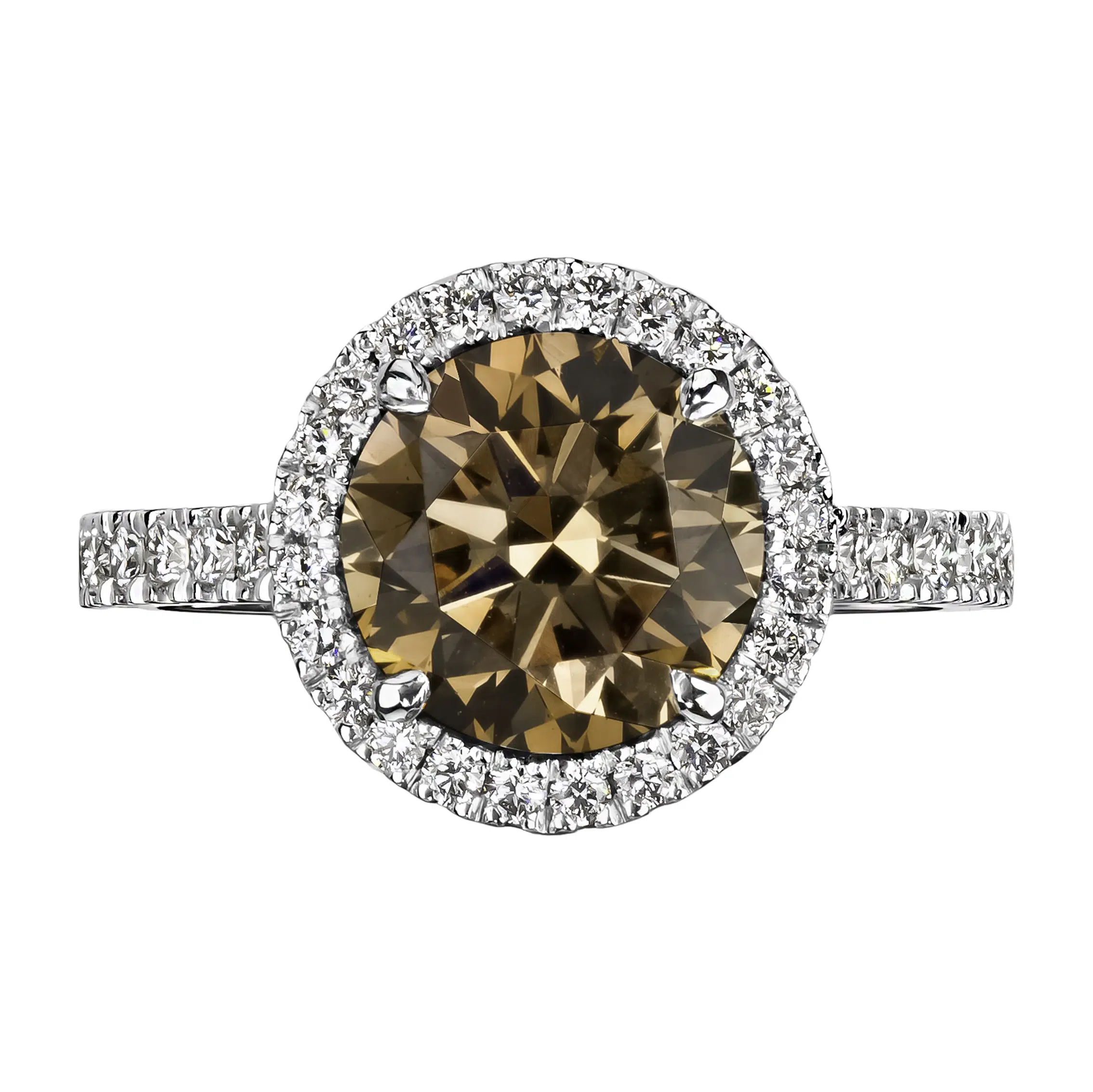 Argyle Champagne Diamond Halo Ring - Image 2