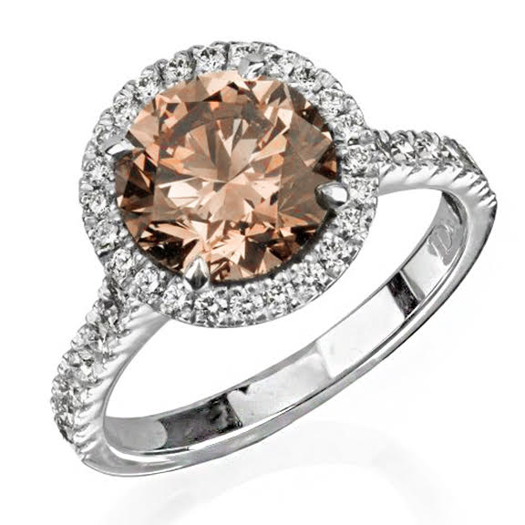 3ct Argyle champagne diamond ring - Holloway Diamonds