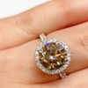 Argyle Champagne Diamond Halo Ring - Image 4