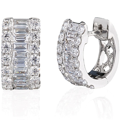 Diamond huggie earrings