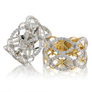 stylish 18k white gold diamond dress ring 061135 061136