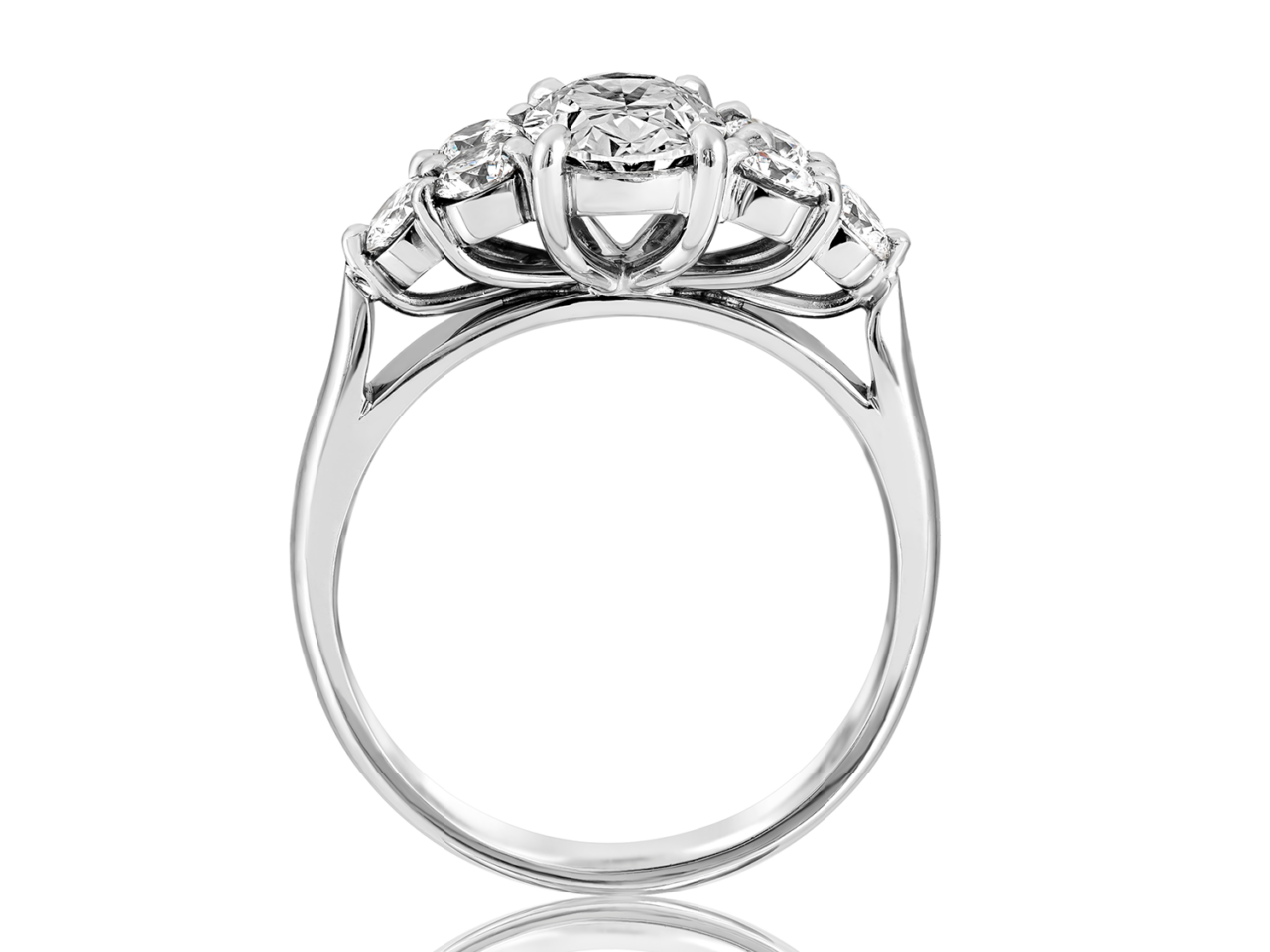 2 carat gorgeous hand made oval diamond ring with no bow tie, loads of brilliancy and fire