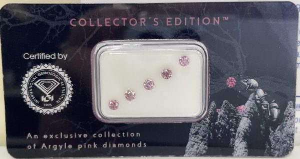 5 x Pink Argyle Diamonds in a collectors edition set