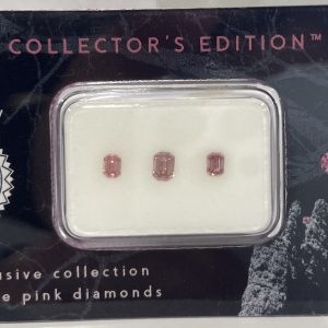 3 x special cut pink argyle diamonds in collectors set