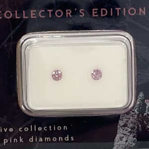 2 x Round Brilliant Pink Argyle Diamond Collectors set