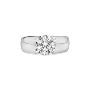 Brilliant Cut Diamond Solitaire Wide Band Ring