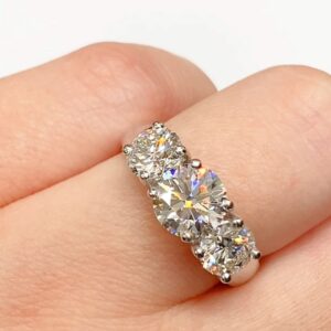 Brilliant cut 3 across diamond white gold ring