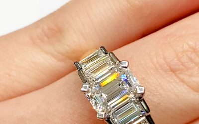 Emerald cut 5 across Baguette diamond ring