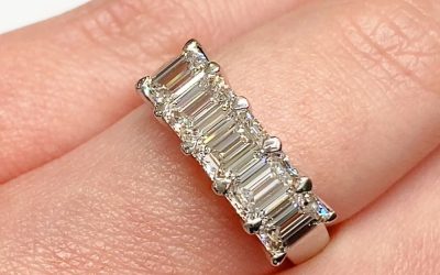 Emerald cut 5 across diamond ring .5ct