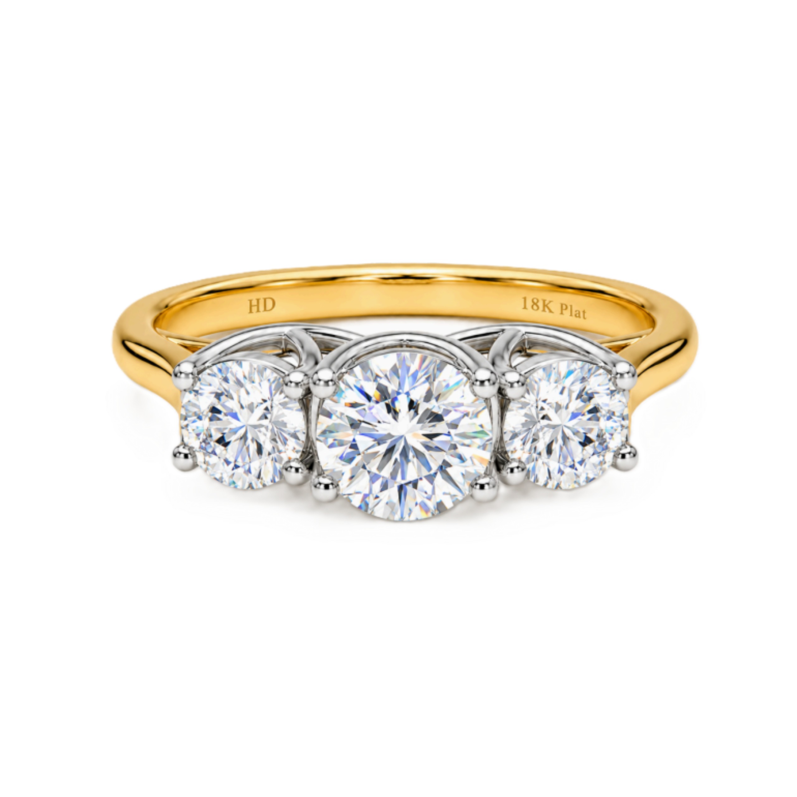 3 Across Diamond Claw Sweep Ring - Image 2