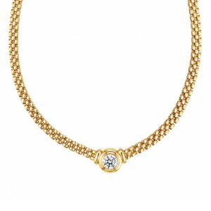 Flat Link Diamond Necklace