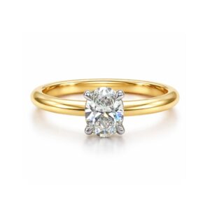 Oval Diamond with Hidden Halo Ring