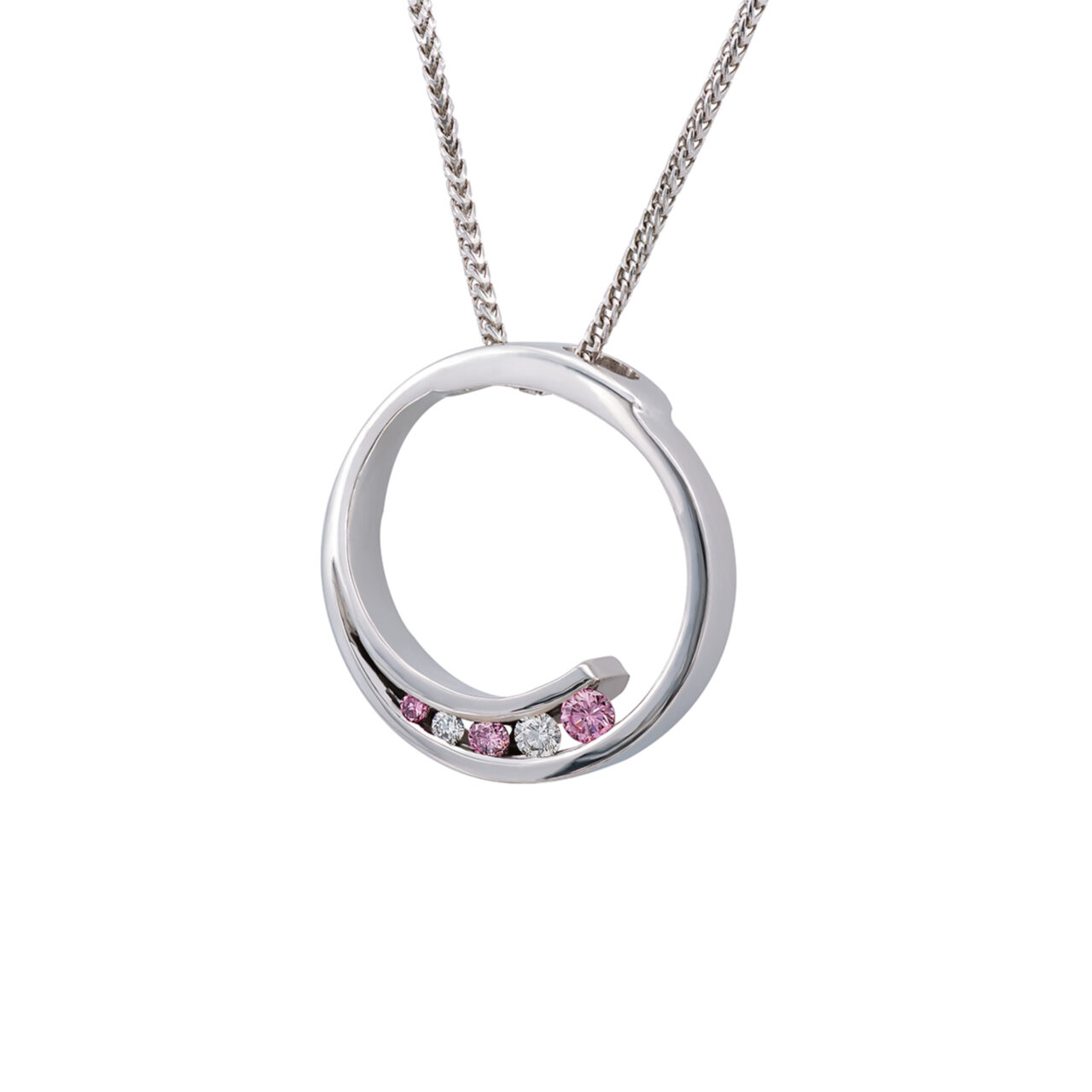 Pink & White Diamond Pendant
