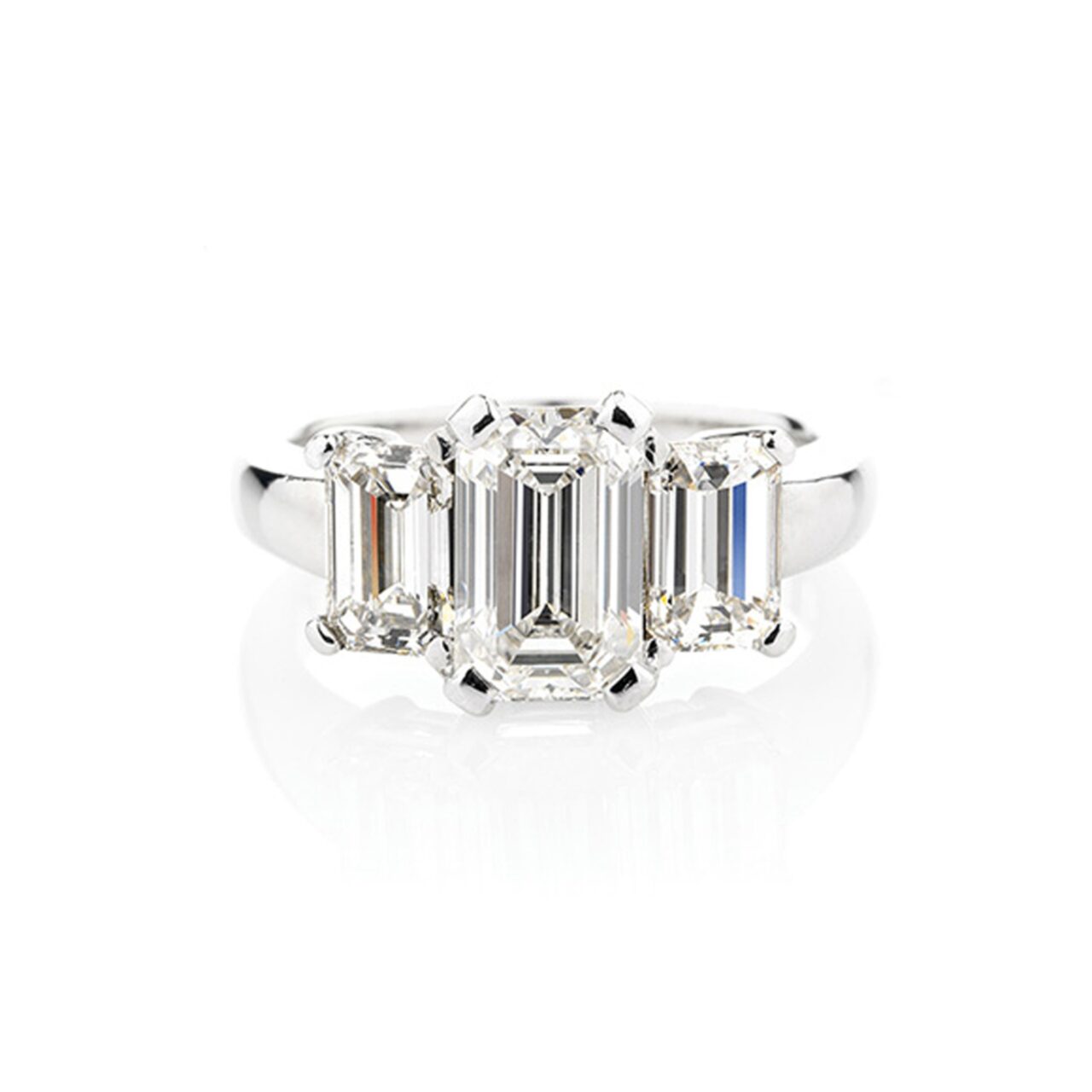 Emerald Cut 3 Across Diamond Ring