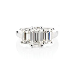 Emerald Cut 3 Across Diamond Ring