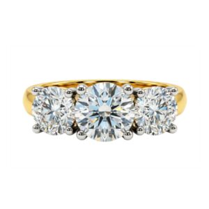 Yellow Gold Trilogy Diamond Ring