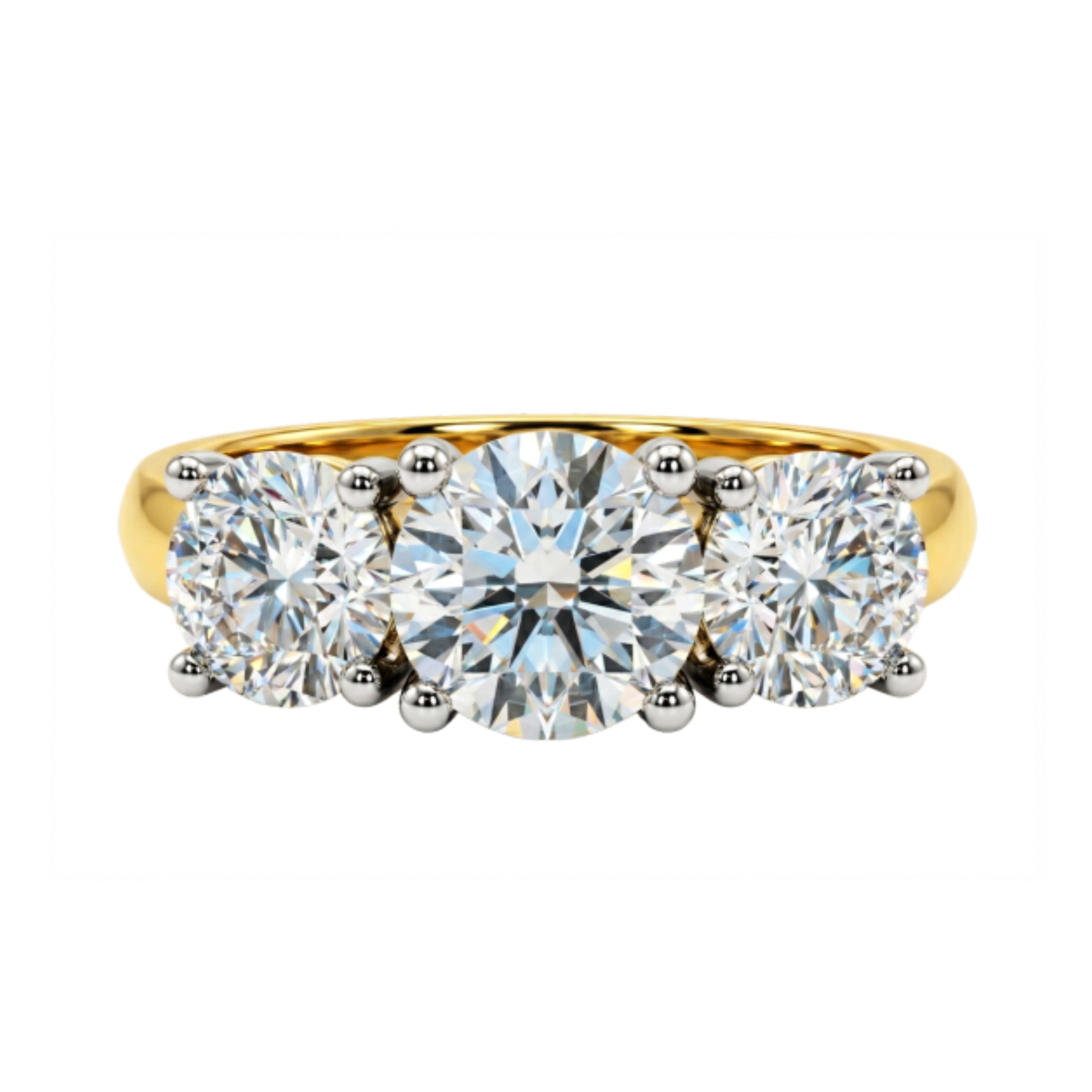 Yellow Gold Trilogy Diamond Ring