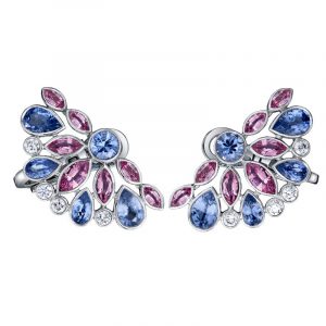 Robert Procop Light Blue Pink Sapphire De La Vie Cluster Earrings Holloway Diamonds