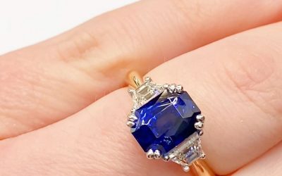 Octagonal Cut Sapphire Ring