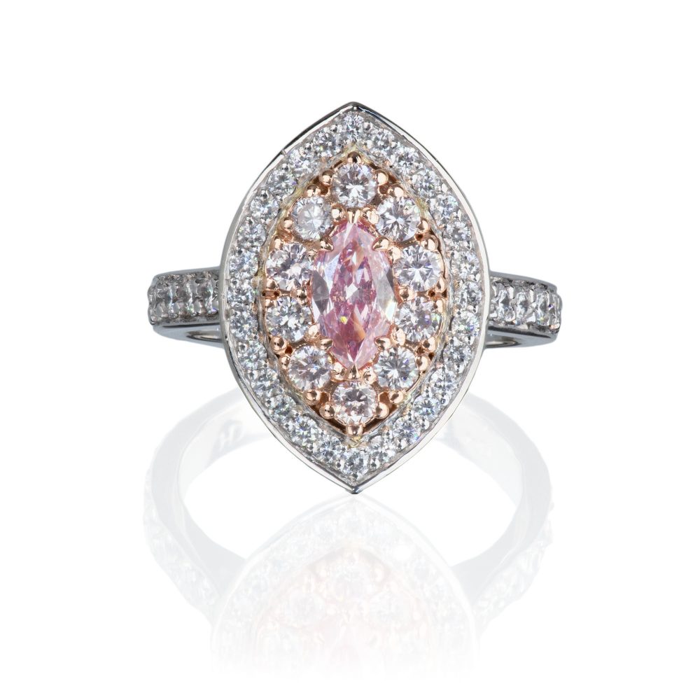 One in a Trillion | 14k White Gold Pink Diamond Engagement Ring | Chupi