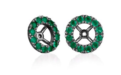 Platinum & black rhodium emerald enhancers for studs